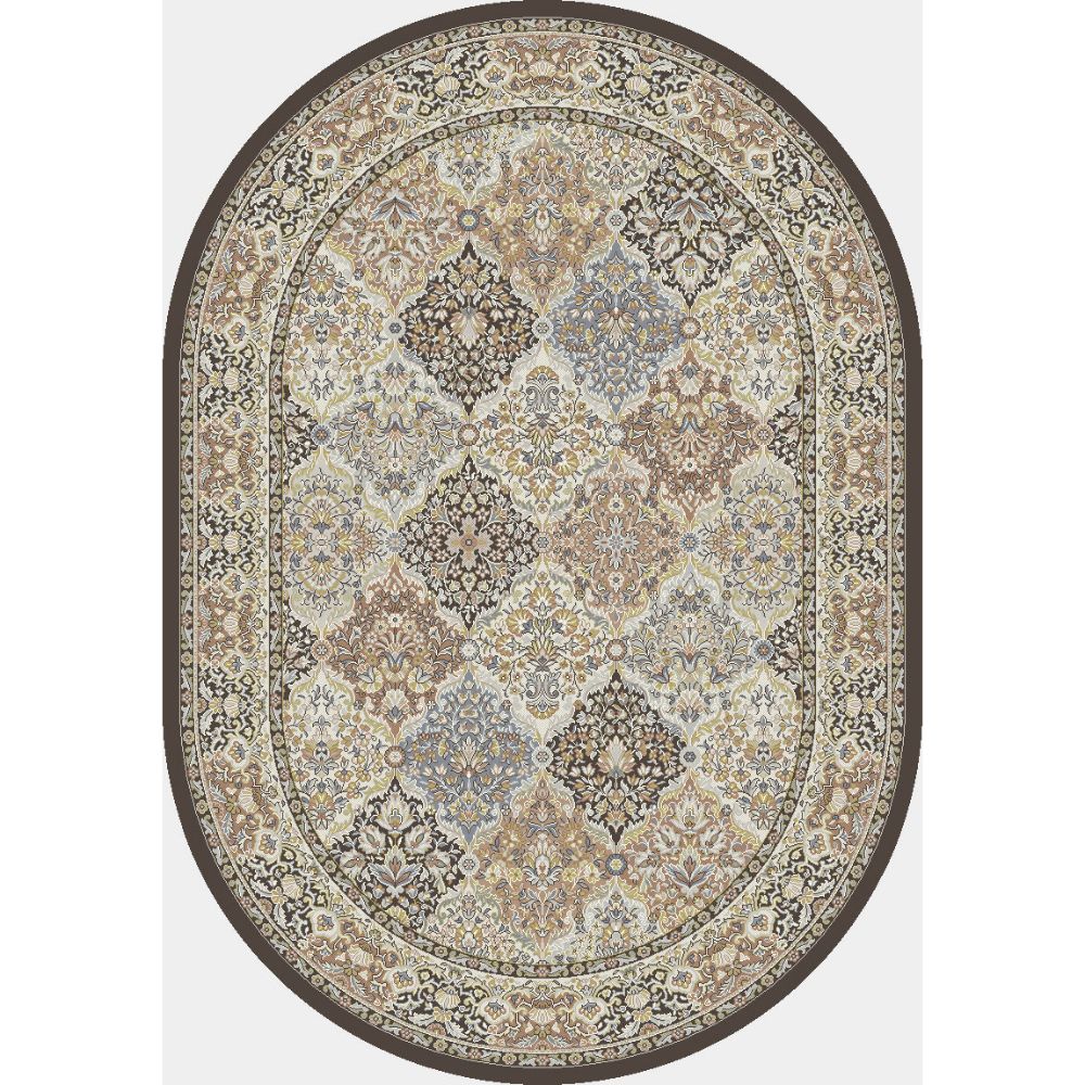 Dynamic Rugs 57008-3235 Ancient Garden 2.7 Ft. X 4.7 Ft. Oval Rug in Brown/Blue
